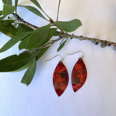 Aluminium sublimation printed earrings Crimson Cheer Collection
