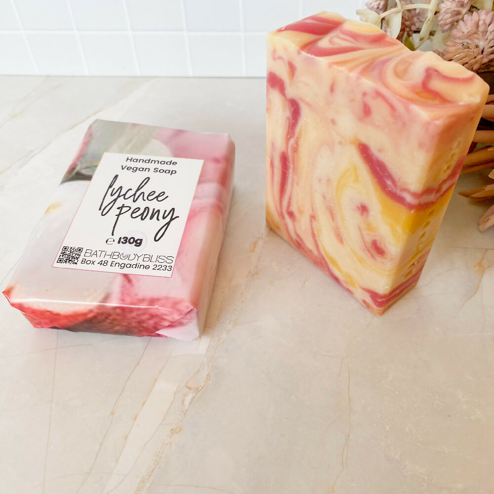 Lychee Peony Handmade Soap, Vegan Soap, Scented Soap