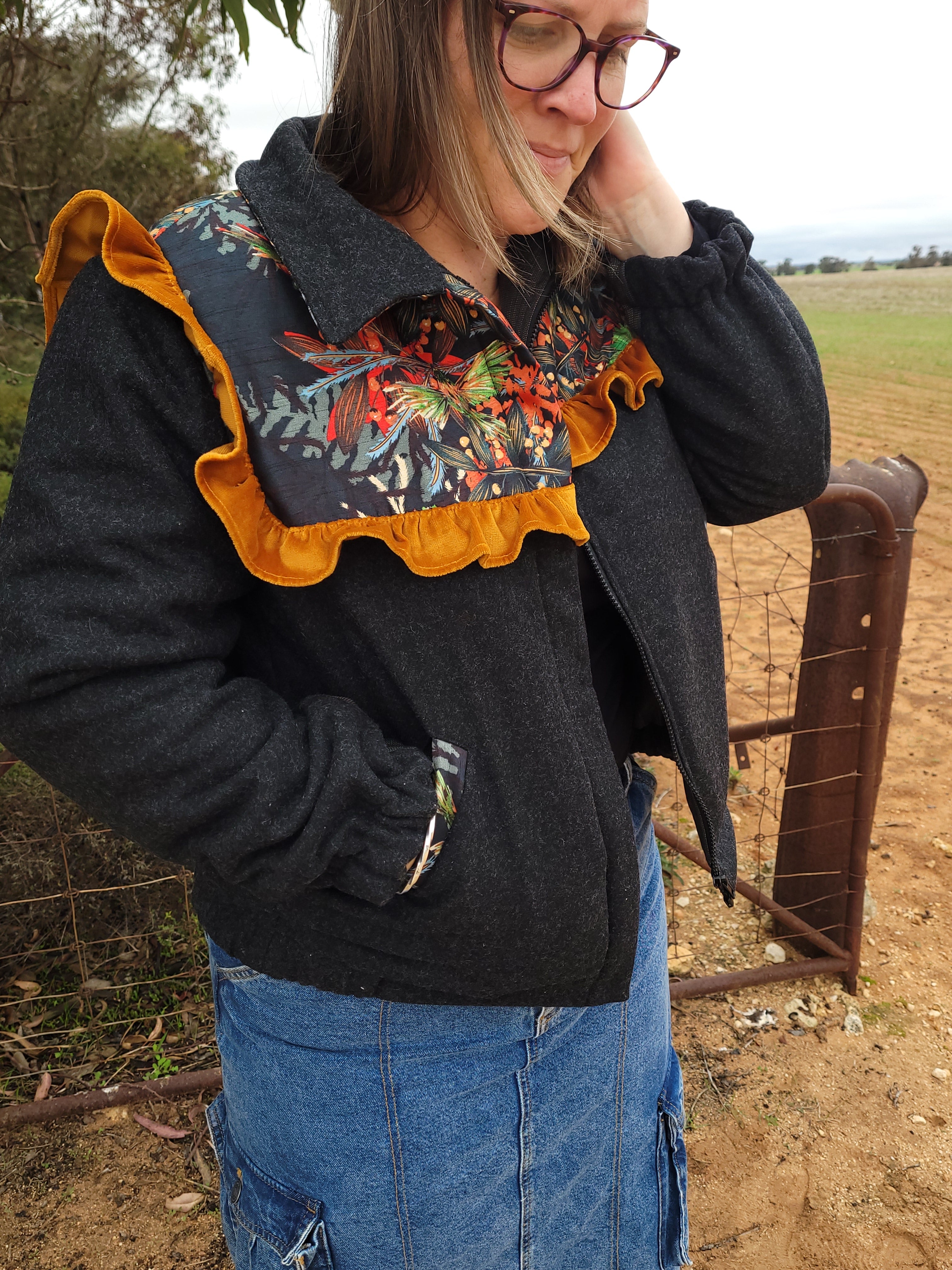 Woodland After Dark - Retro Bomber jacket - L/XL
