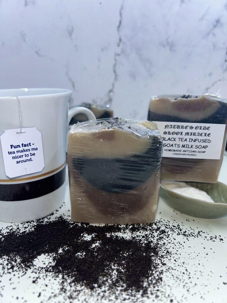 Black tea infused goat’s milk