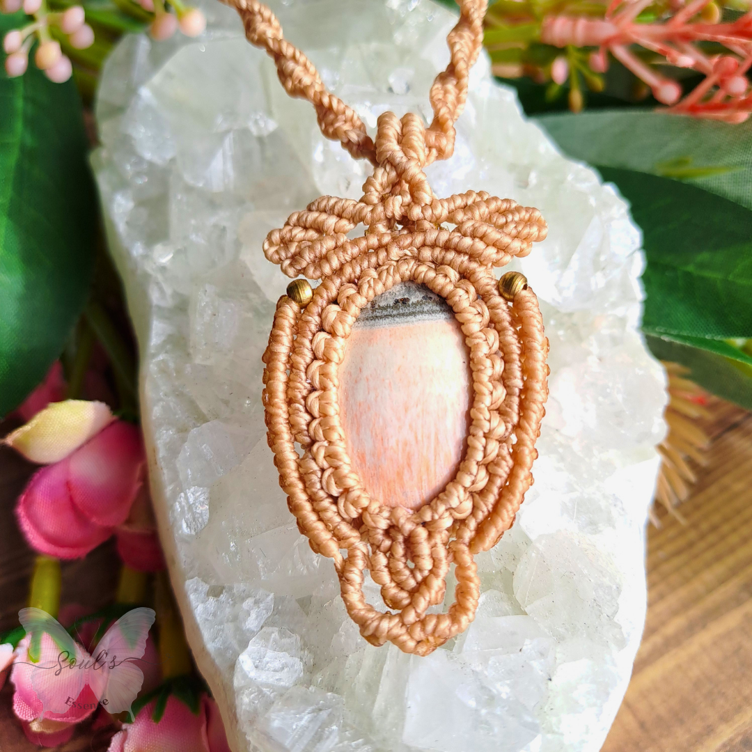 Celestobarite Micro Macramé Necklace
