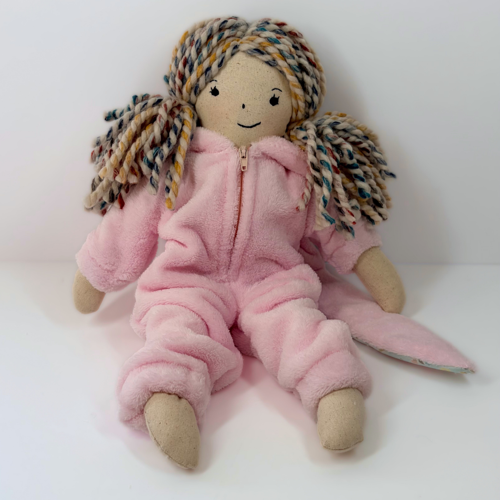 Handmade Fabric Doll or Gift Set| Bunny Onesie Outfit