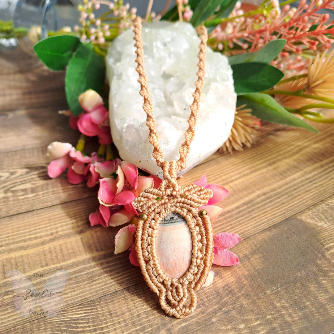 Celestobarite Micro Macramé Necklace