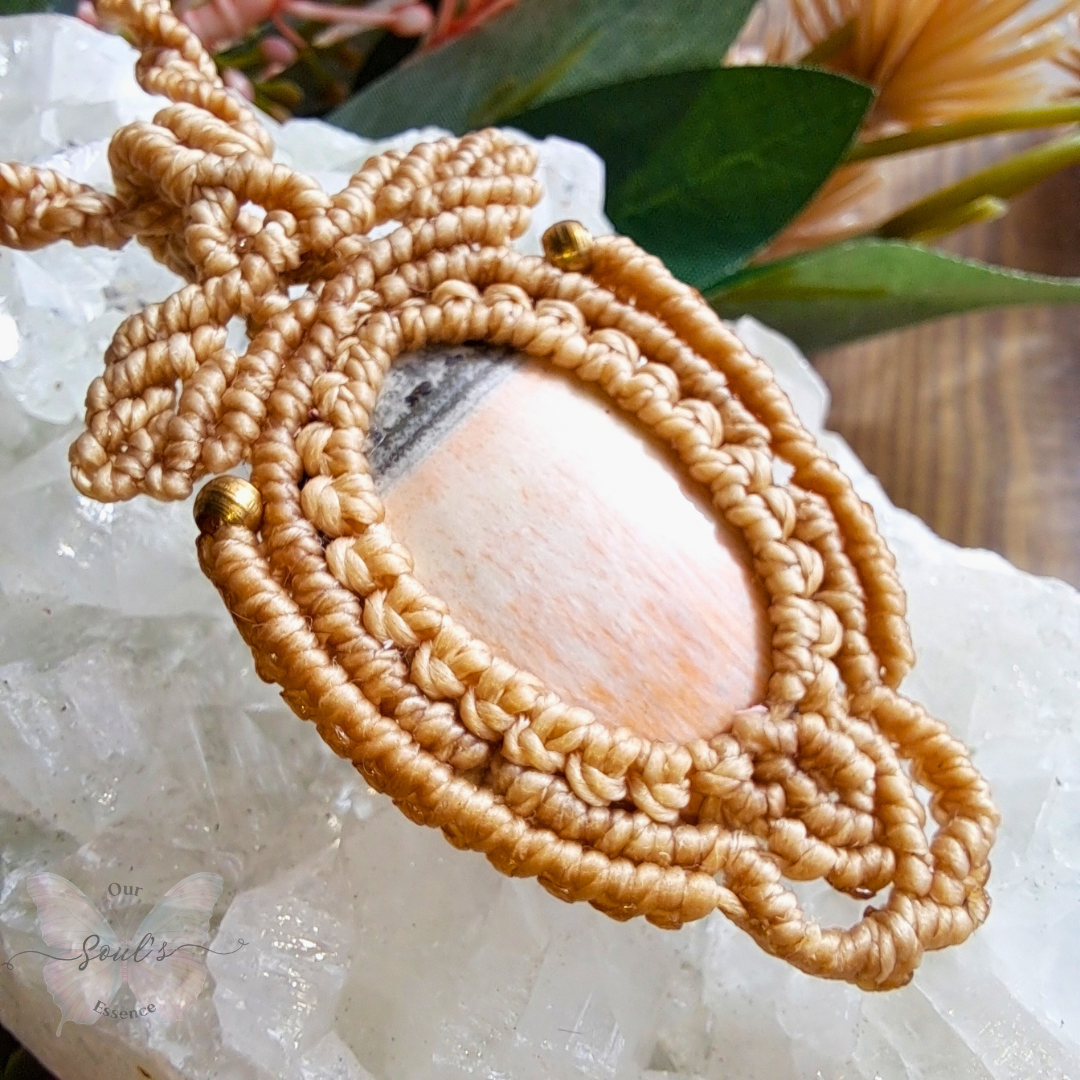 Celestobarite Micro Macramé Necklace