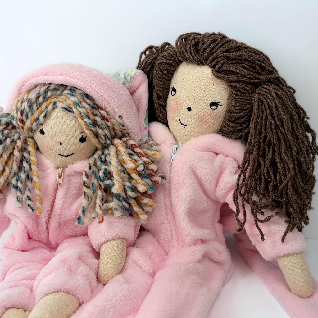 Handmade Fabric Doll or Gift Set| Bunny Onesie Outfit