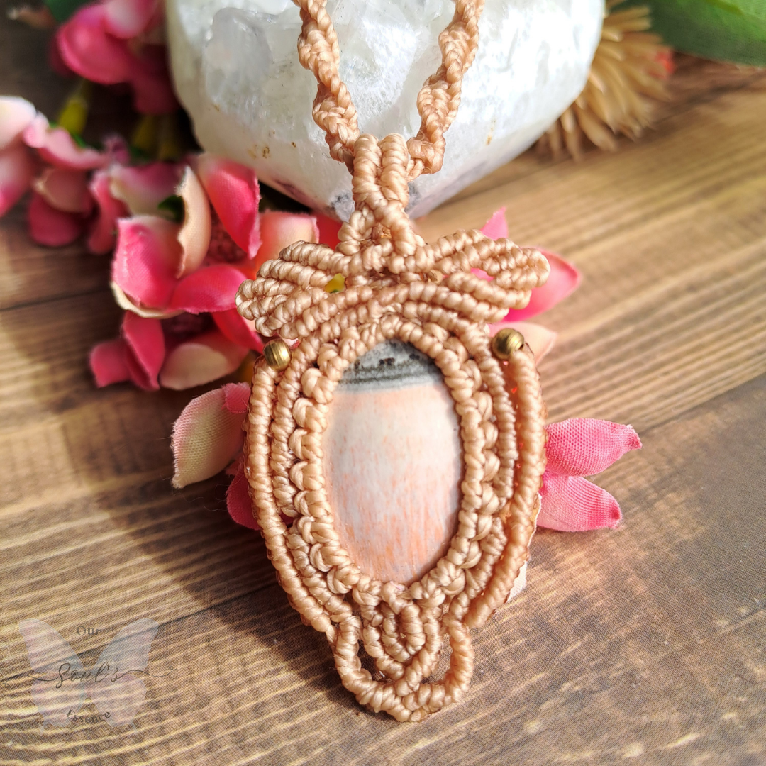 Celestobarite Micro Macramé Necklace