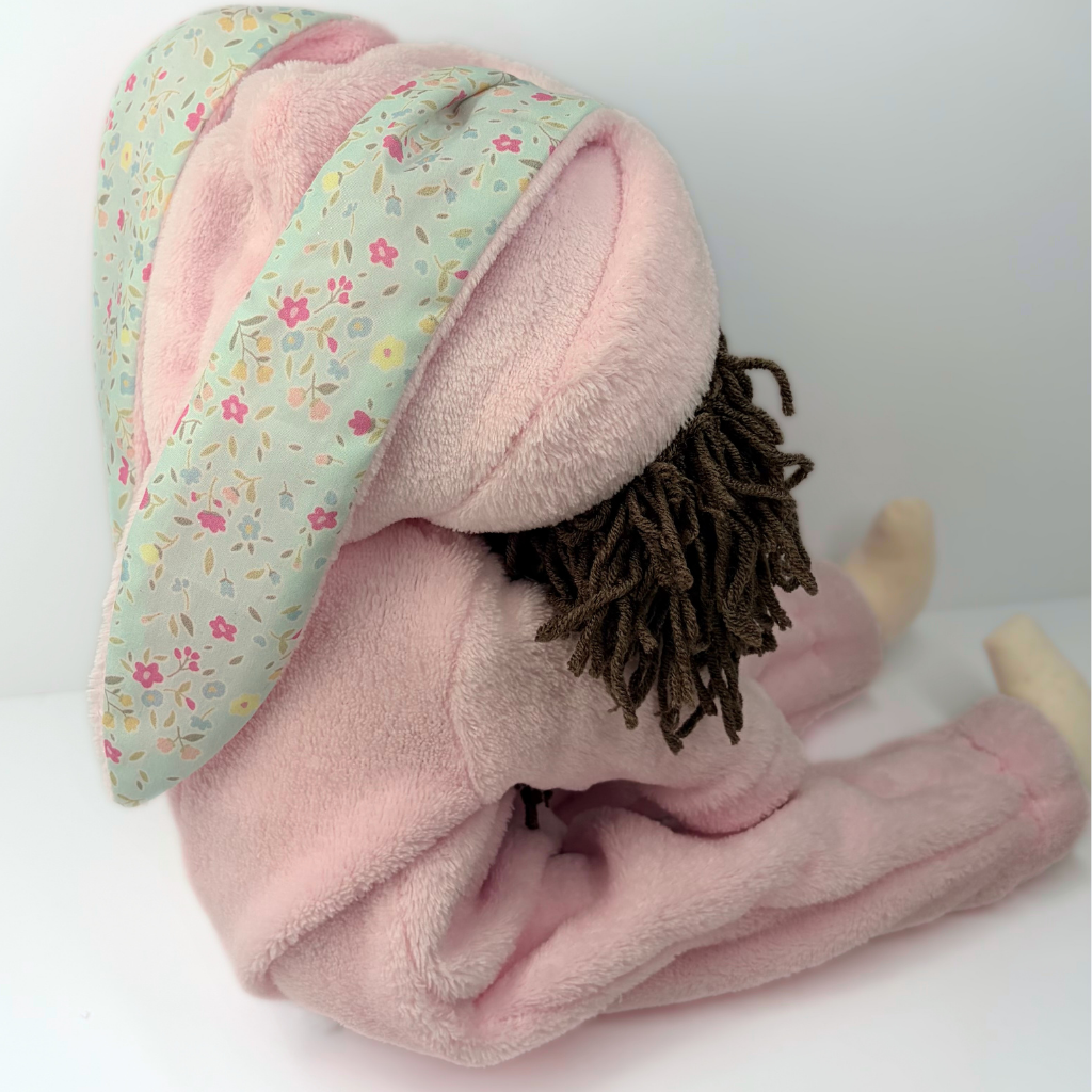 Handmade Fabric Doll or Gift Set| Bunny Onesie Outfit