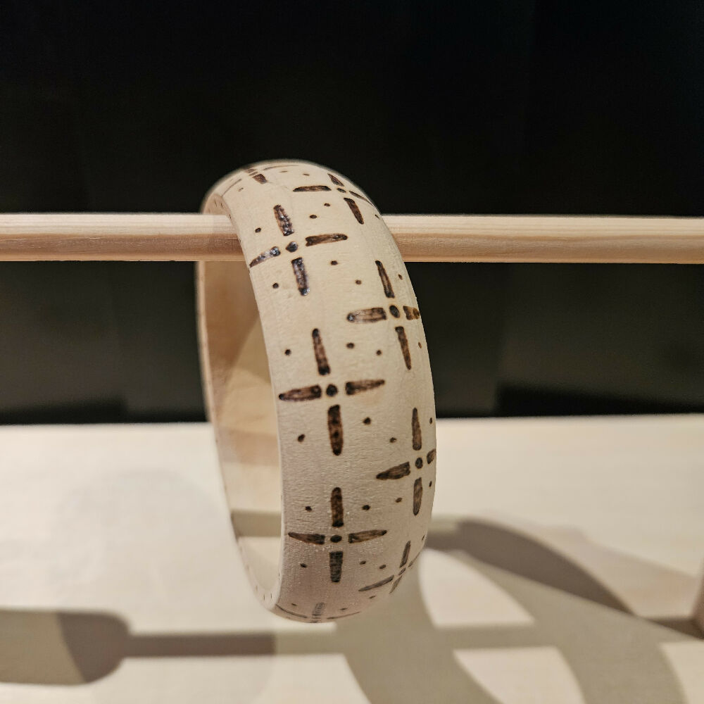 wooden bangle - cross