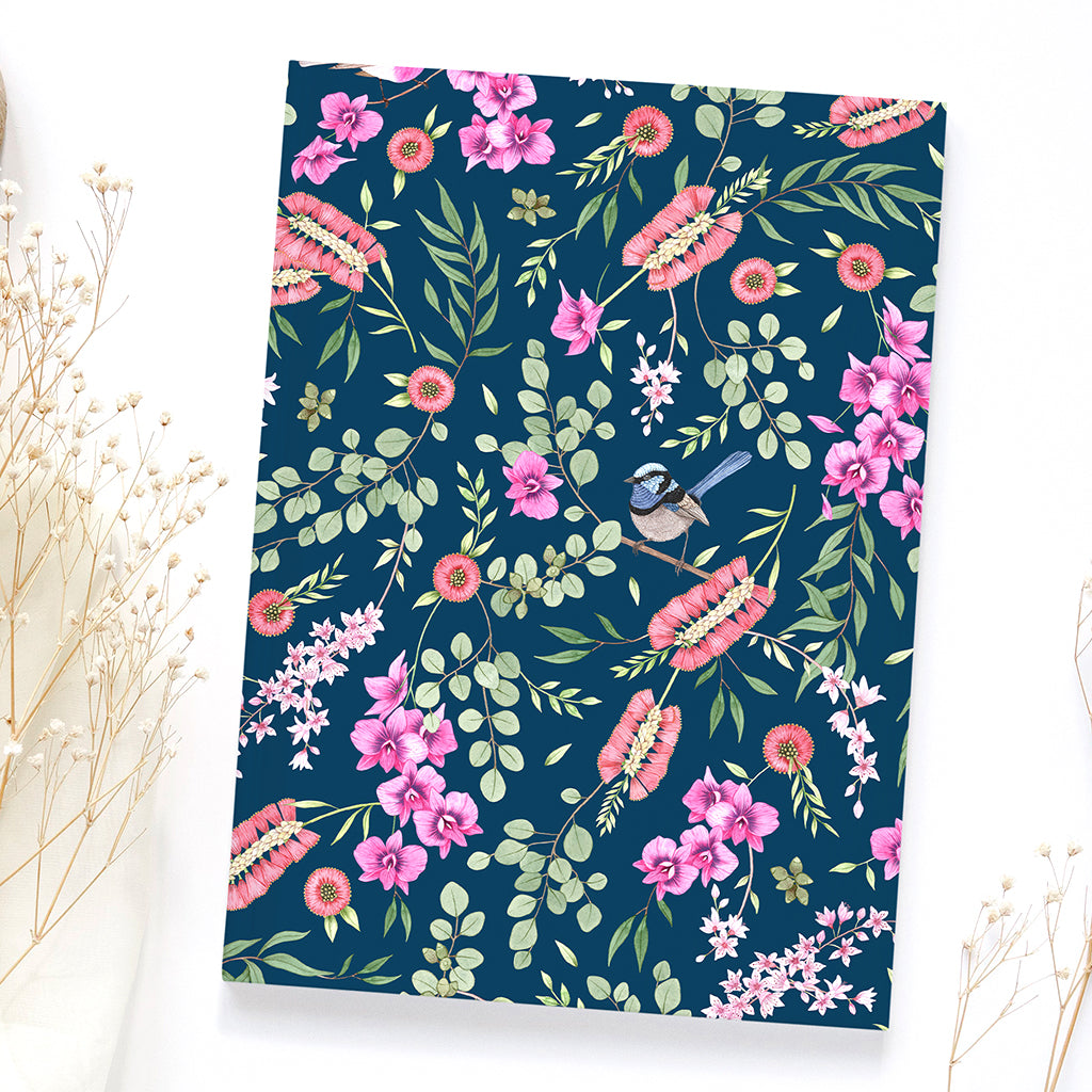 Orchid Garden Recycled A5 Lined Notebook