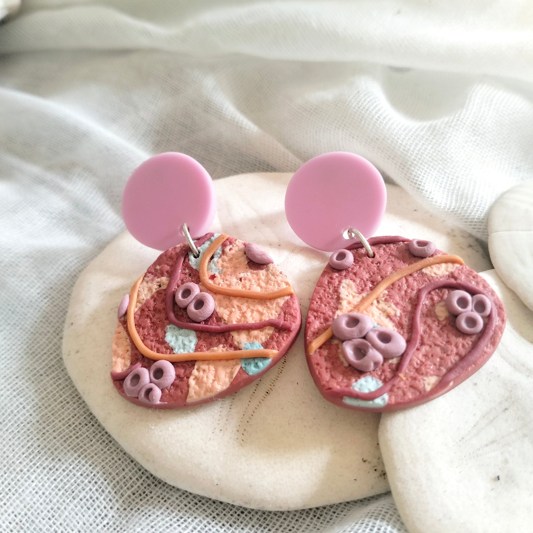 Earrings - Abstract Coral - Artful Dangles
