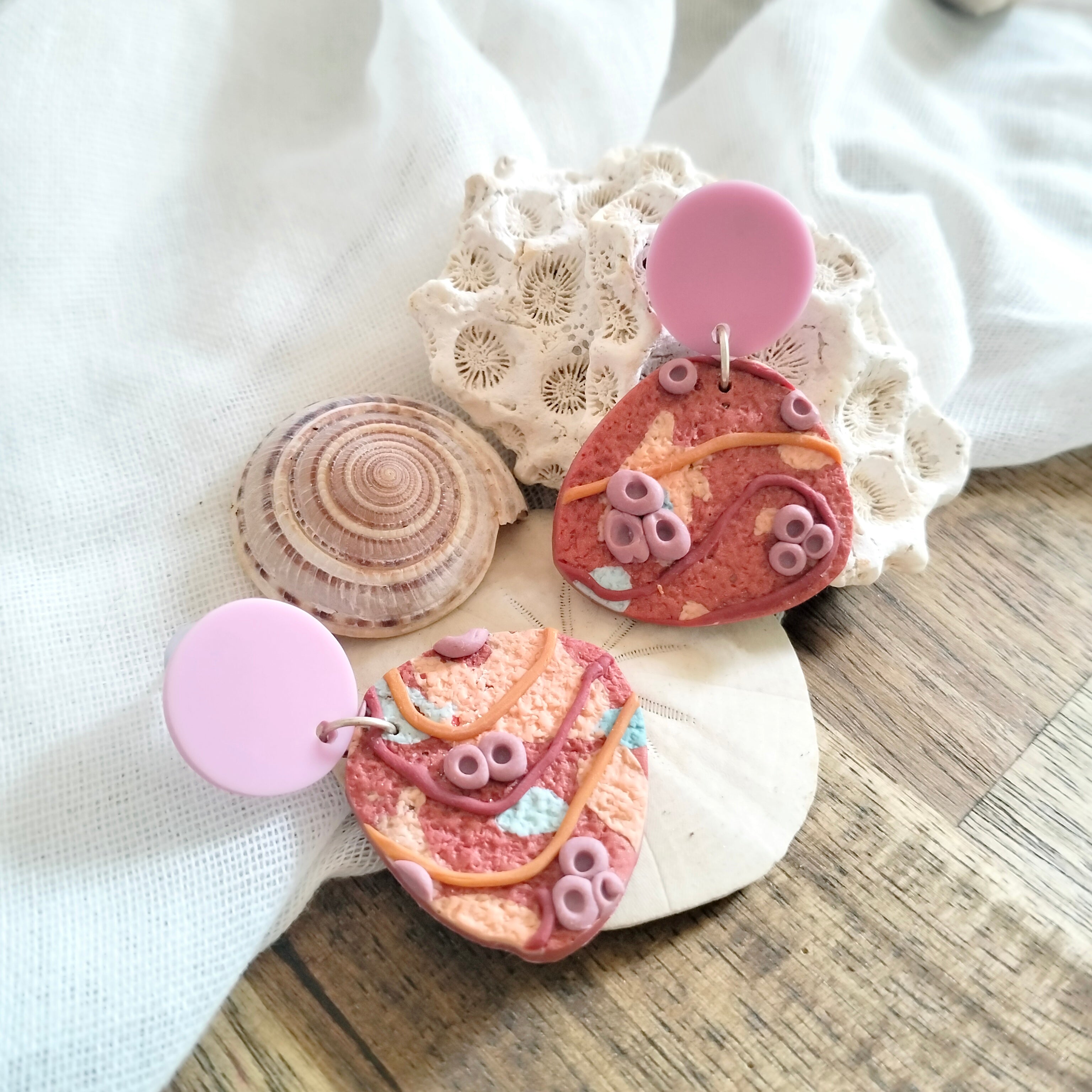 Earrings - Abstract Coral - Artful Dangles