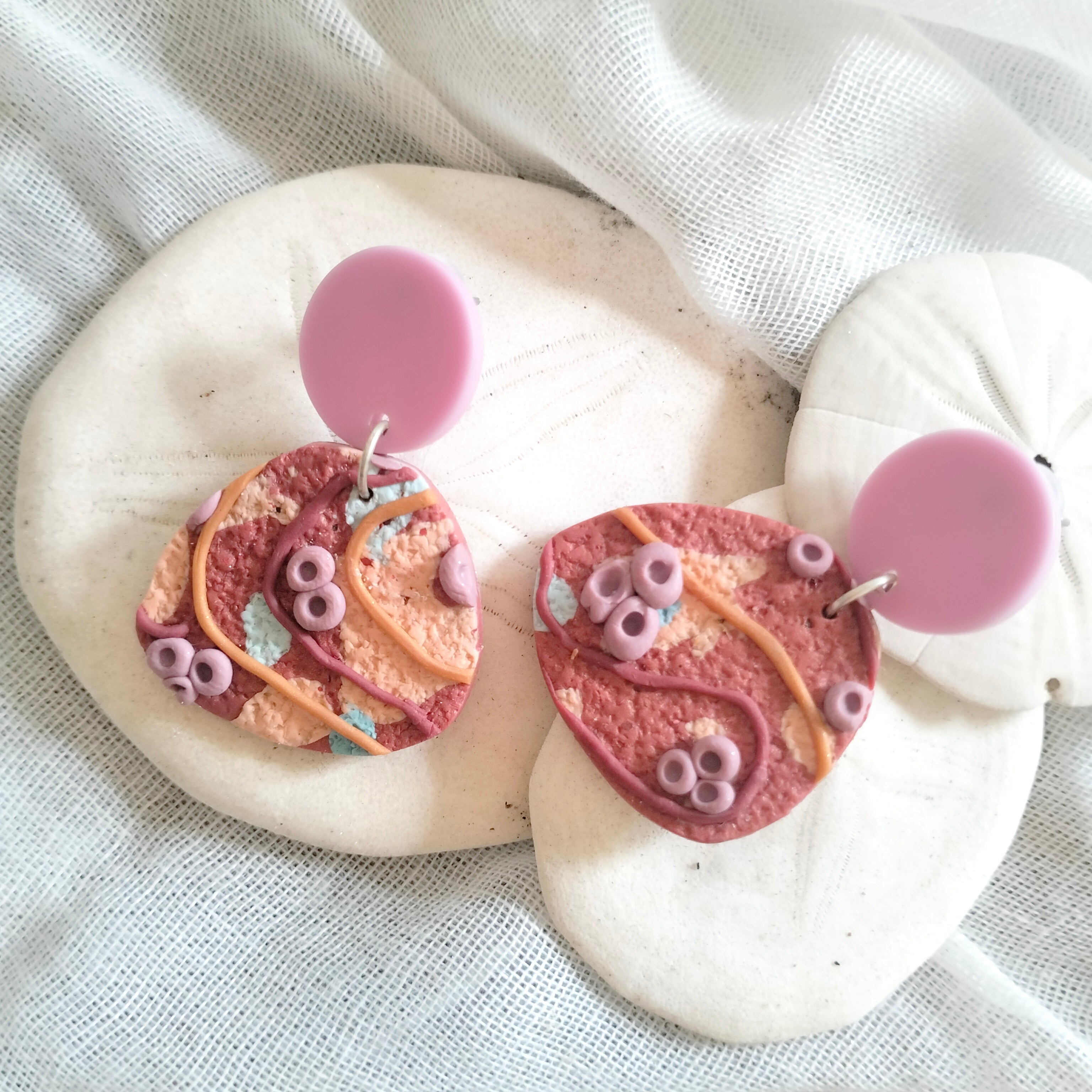 Earrings - Abstract Coral - Artful Dangles