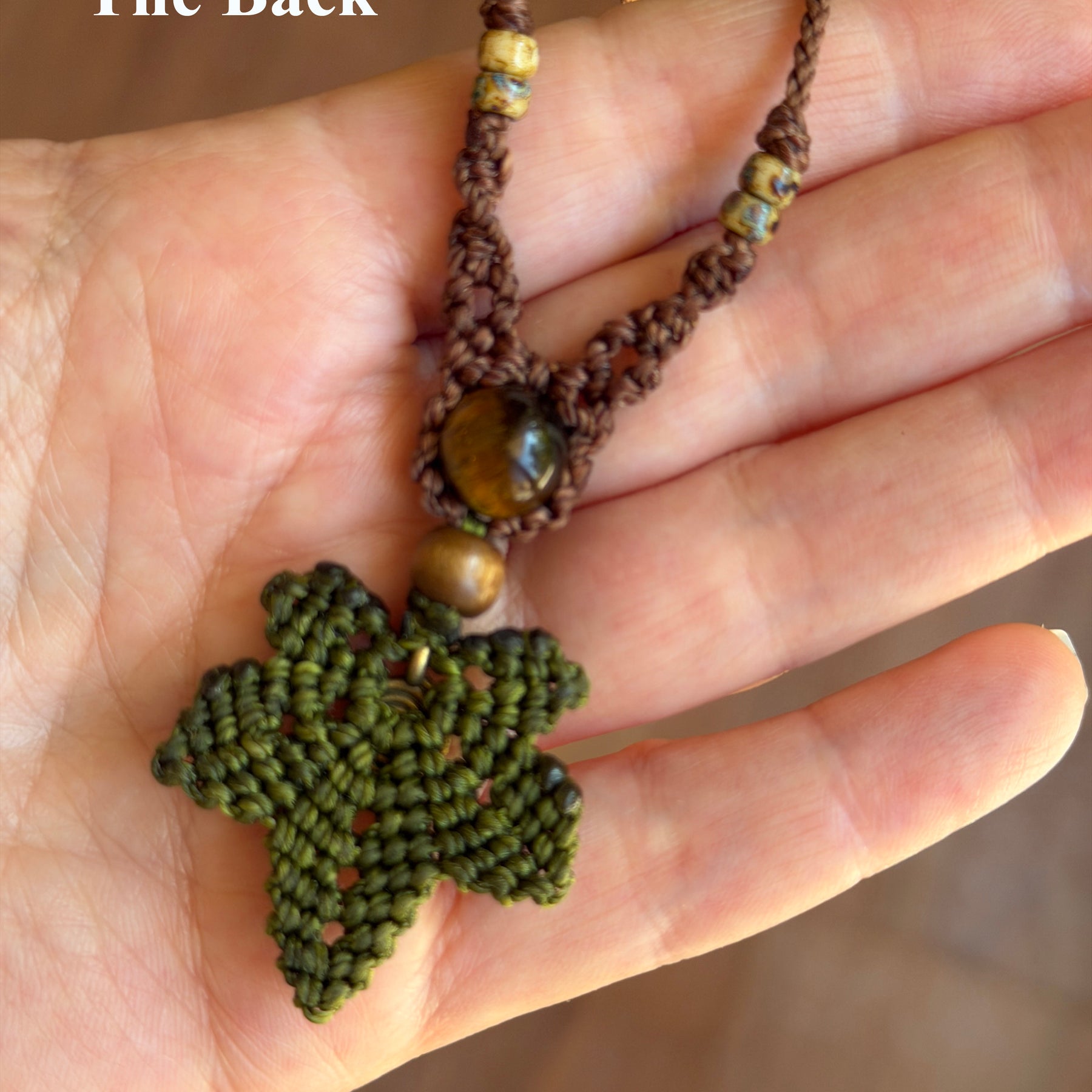 Macrame Maple Tree Leaf Necklace
