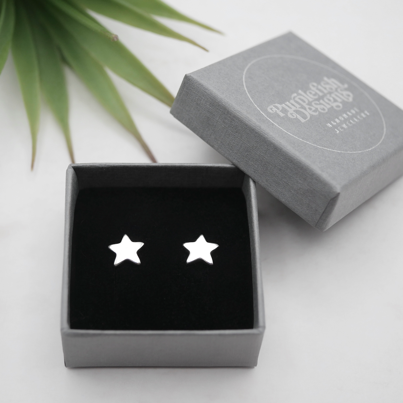 Star Studs - Handmade Sterling Silver Studs by Purplefish Designs