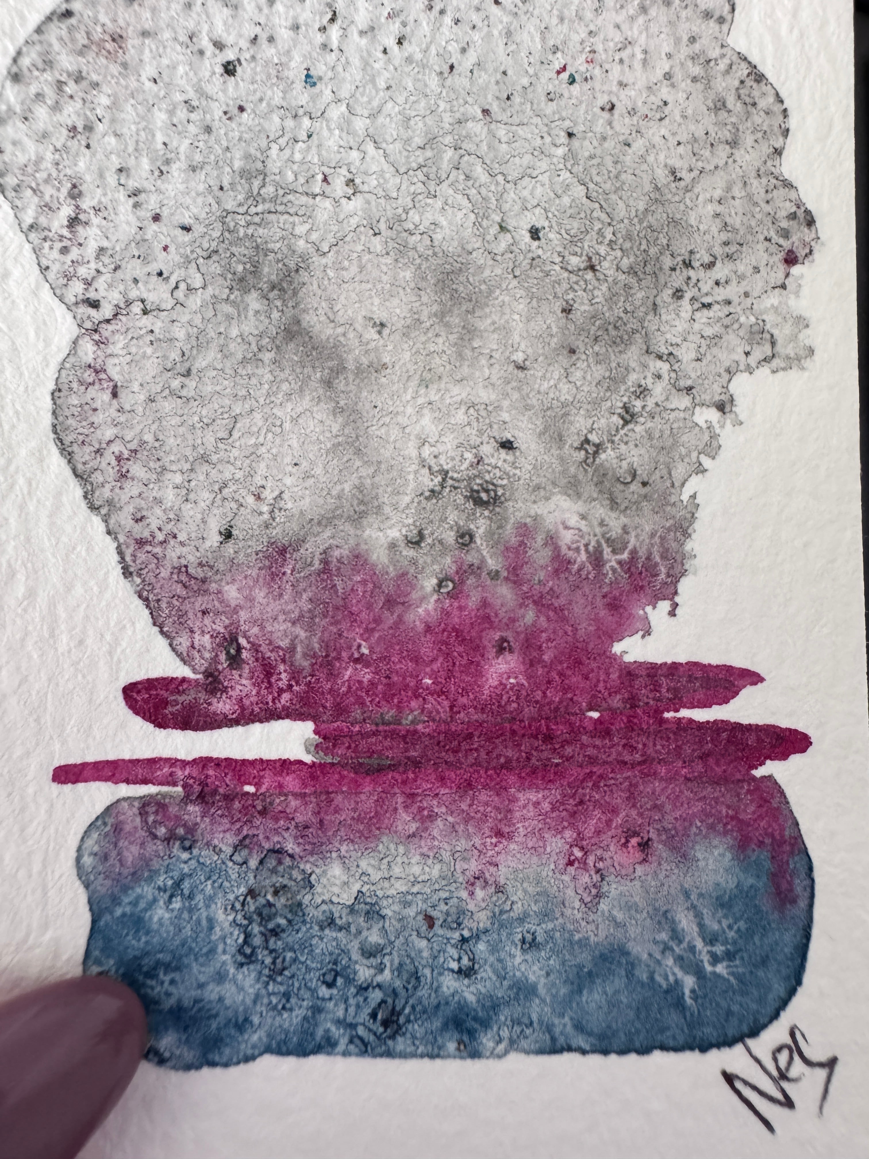 ACEO original Watercolour on Paper - Faultline Bloom