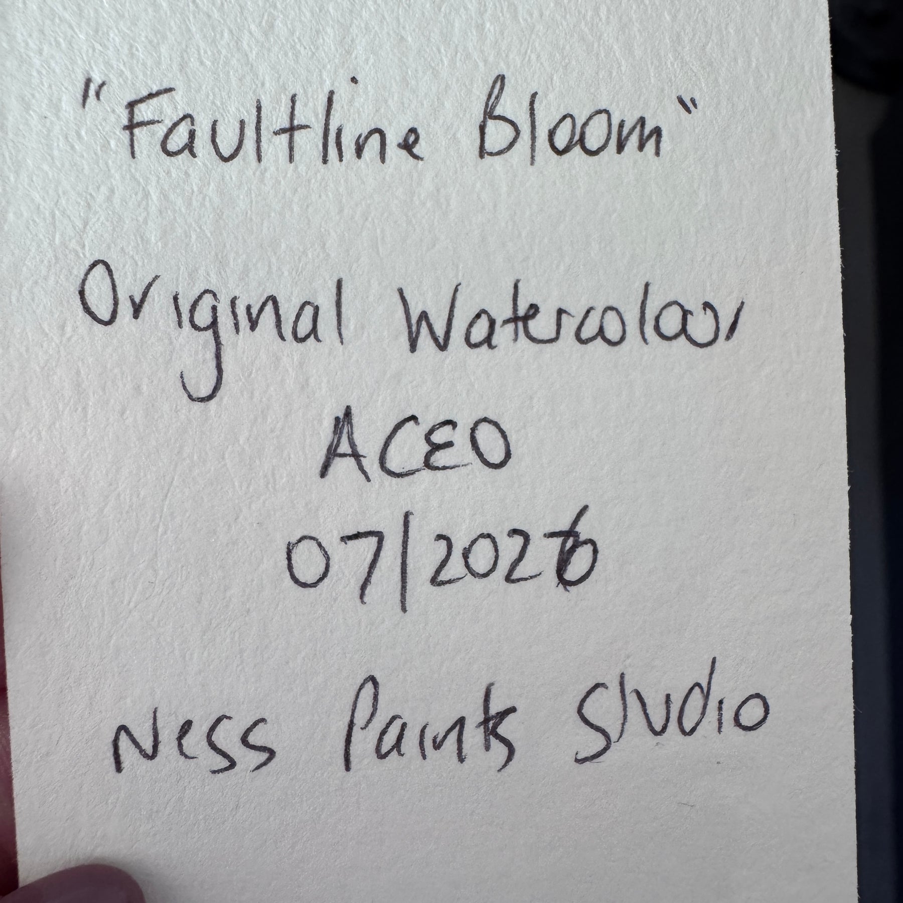 ACEO original Watercolour on Paper - Faultline Bloom
