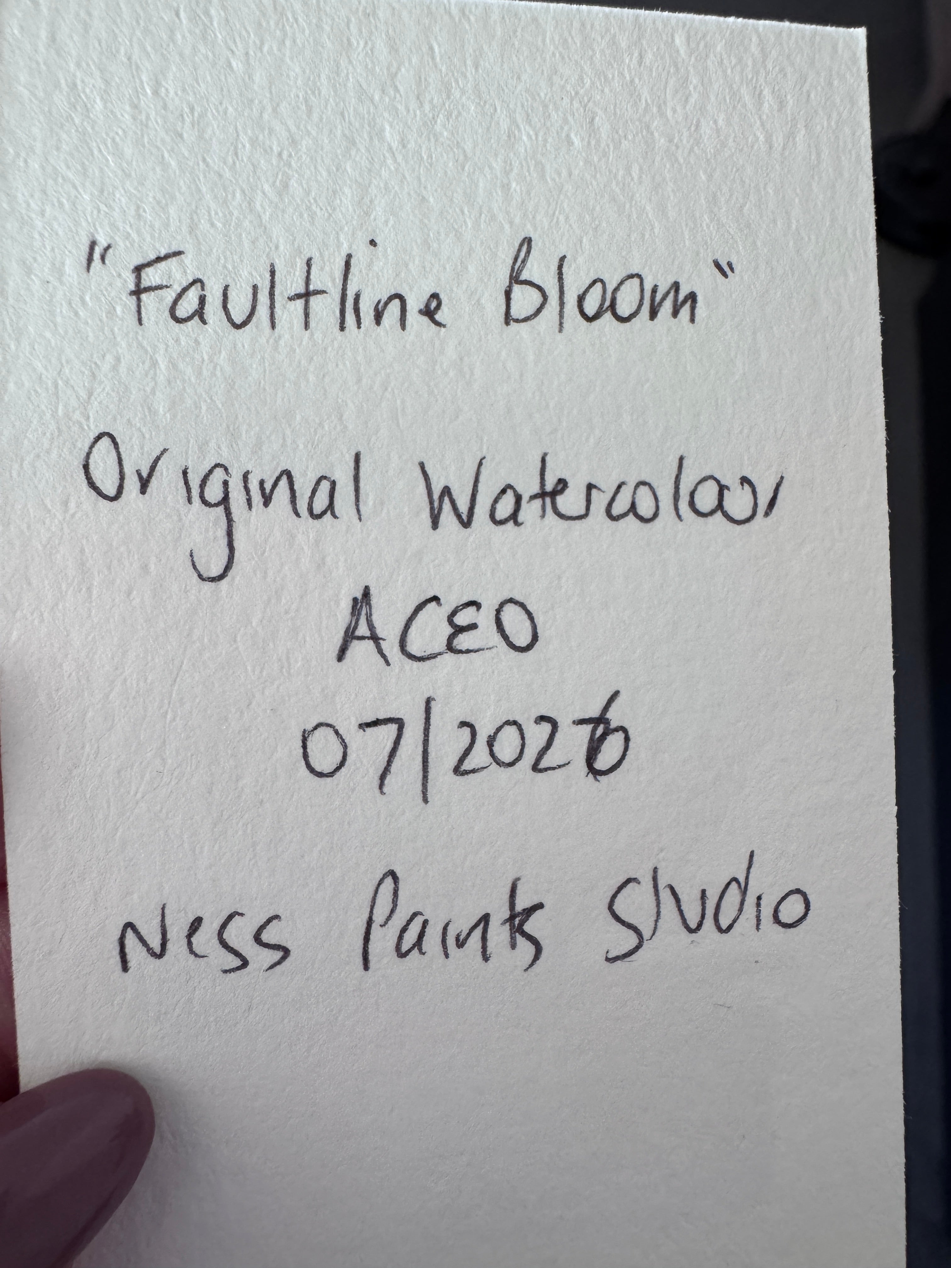 ACEO original Watercolour on Paper - Faultline Bloom