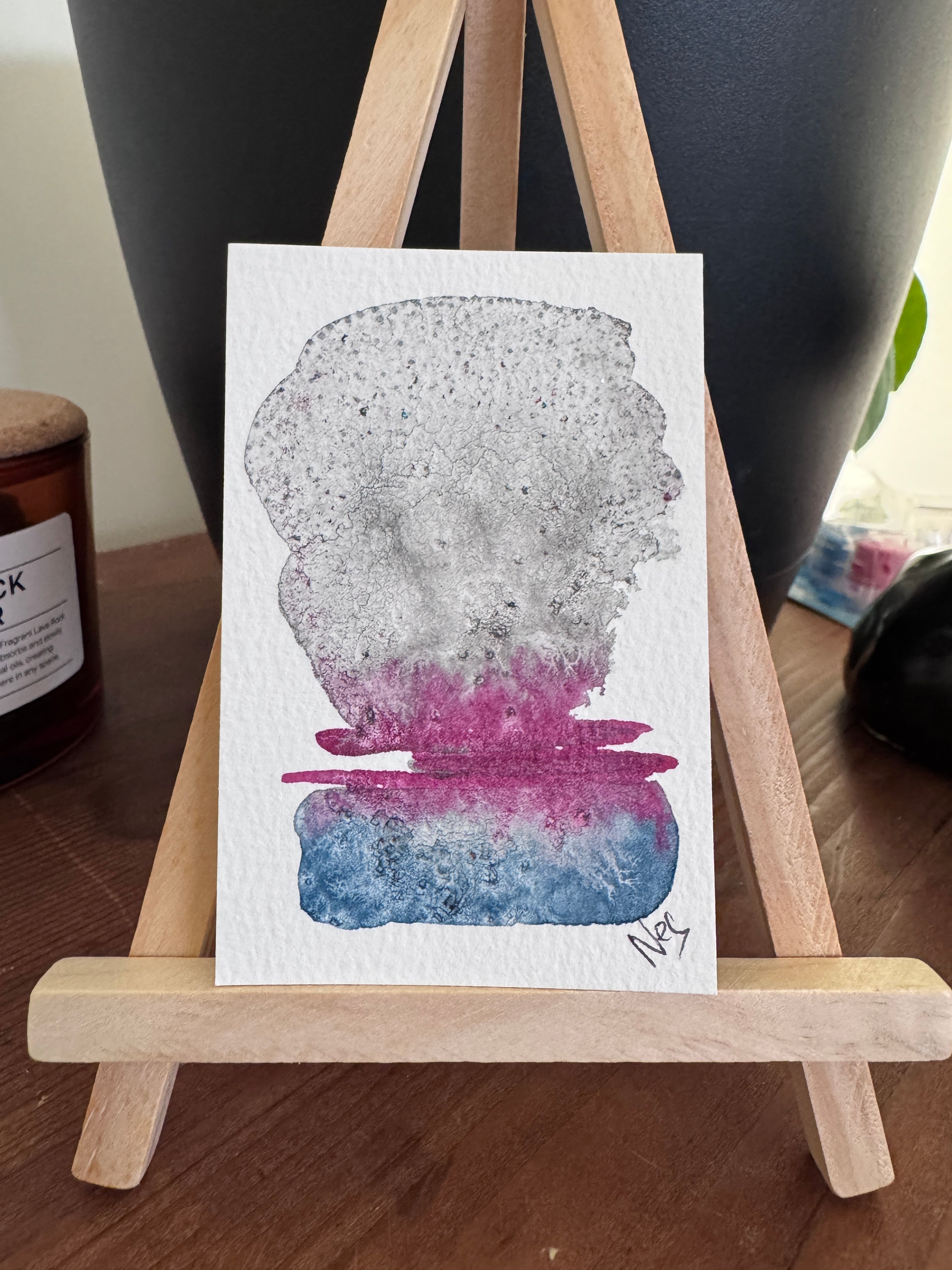 ACEO original Watercolour on Paper - Faultline Bloom