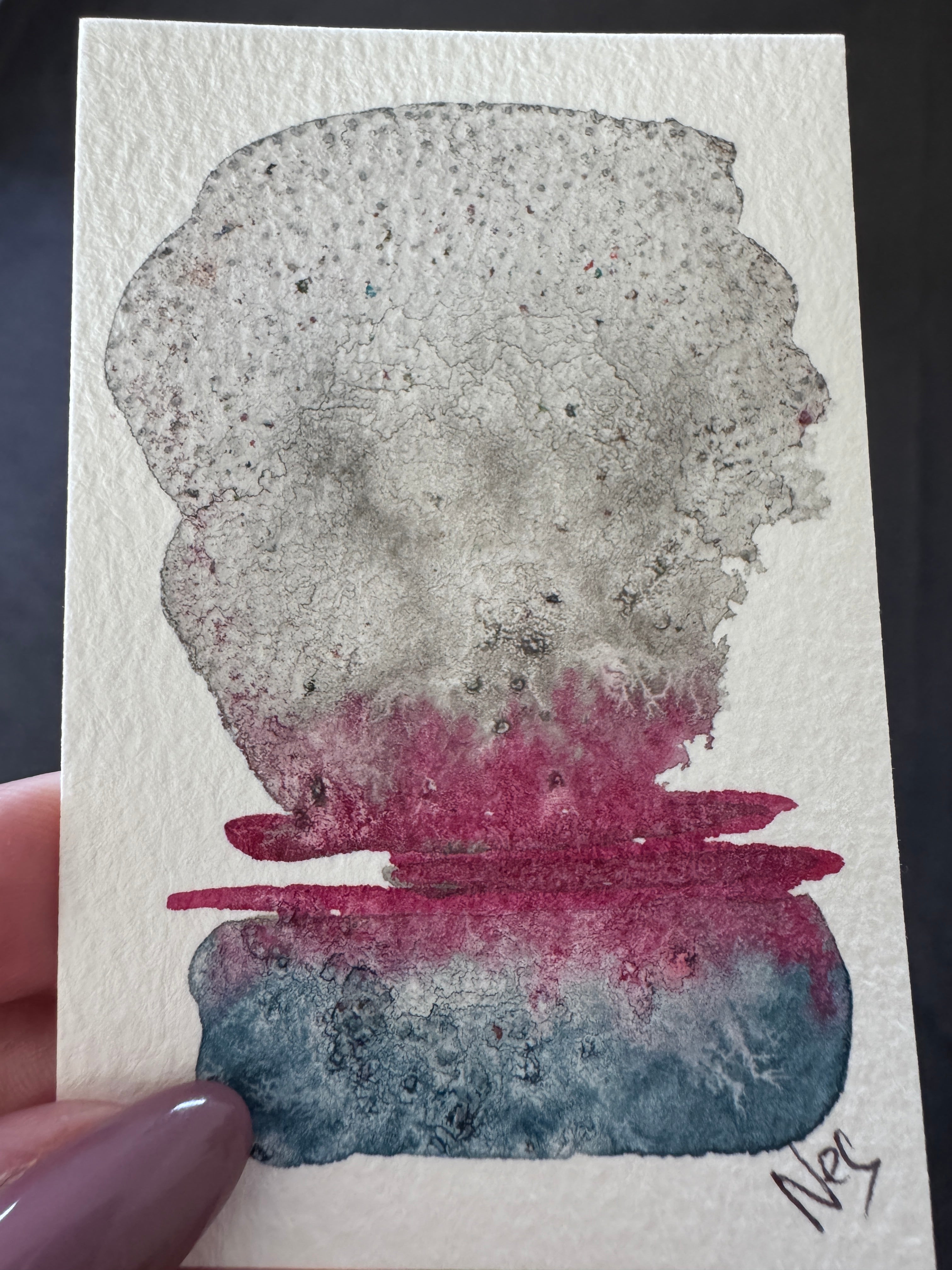 ACEO original Watercolour on Paper - Faultline Bloom