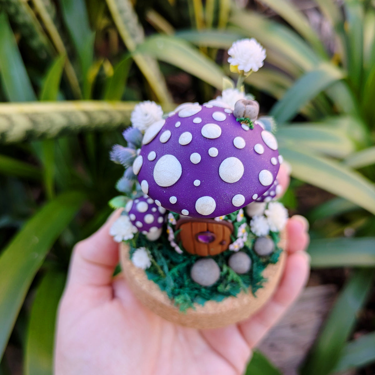 Enchanted Purple Fairy Mushroom House