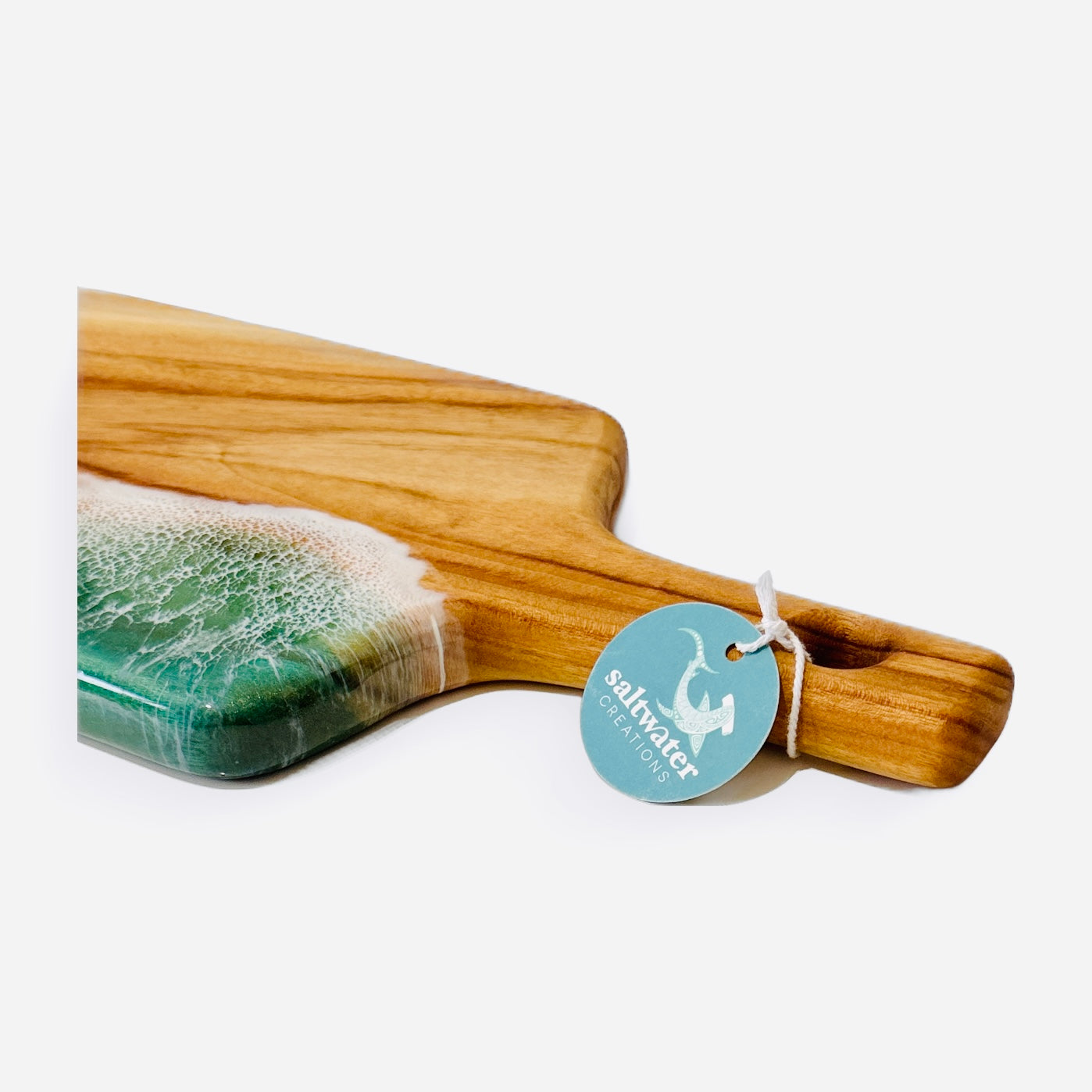 Resin Paddle Serving Board - Green