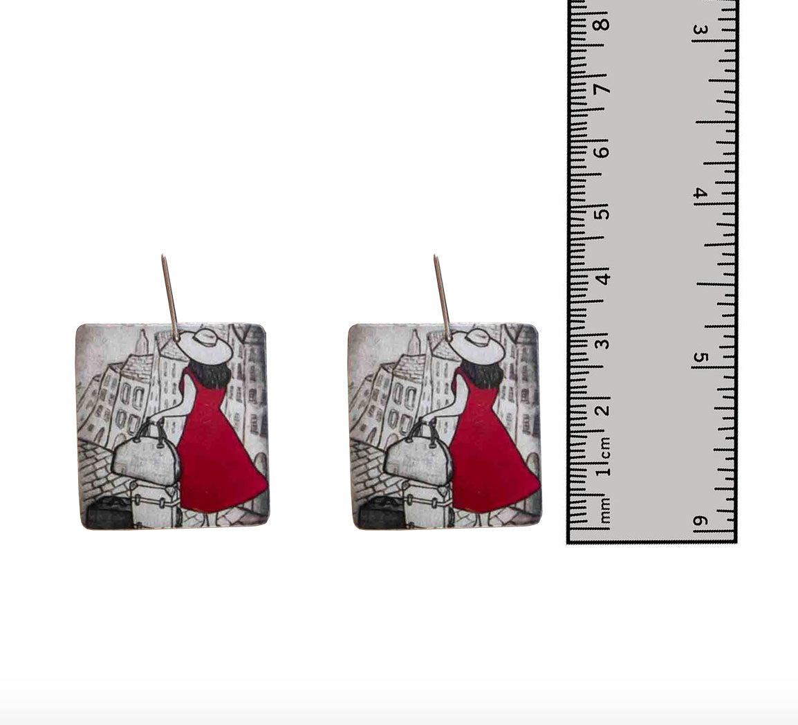 Little Traveller in Red Dress Earrings