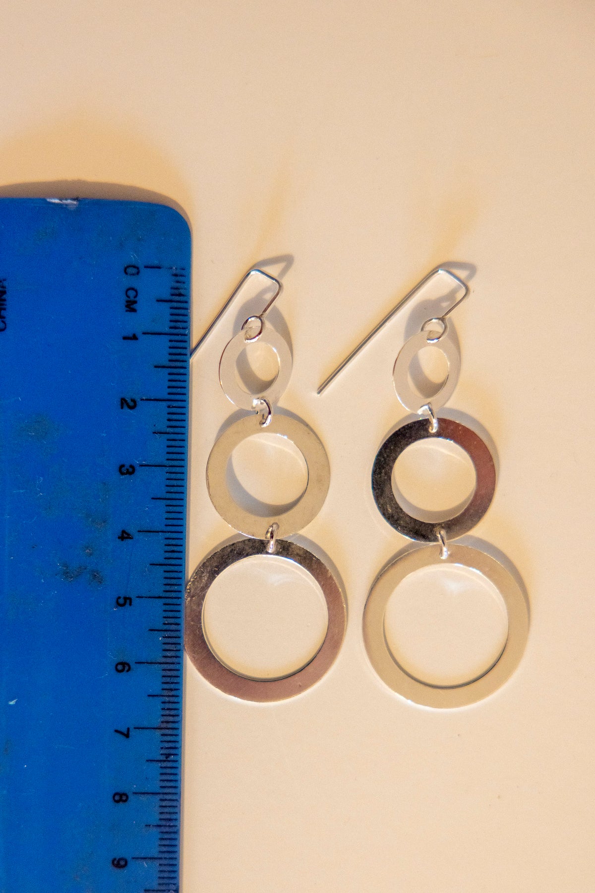 Triple Circle Cascade – Handmade Sterling Silver Earrings