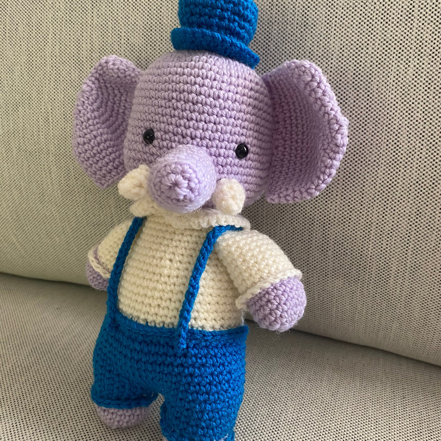 Ollie the Elephant - crocheted toy