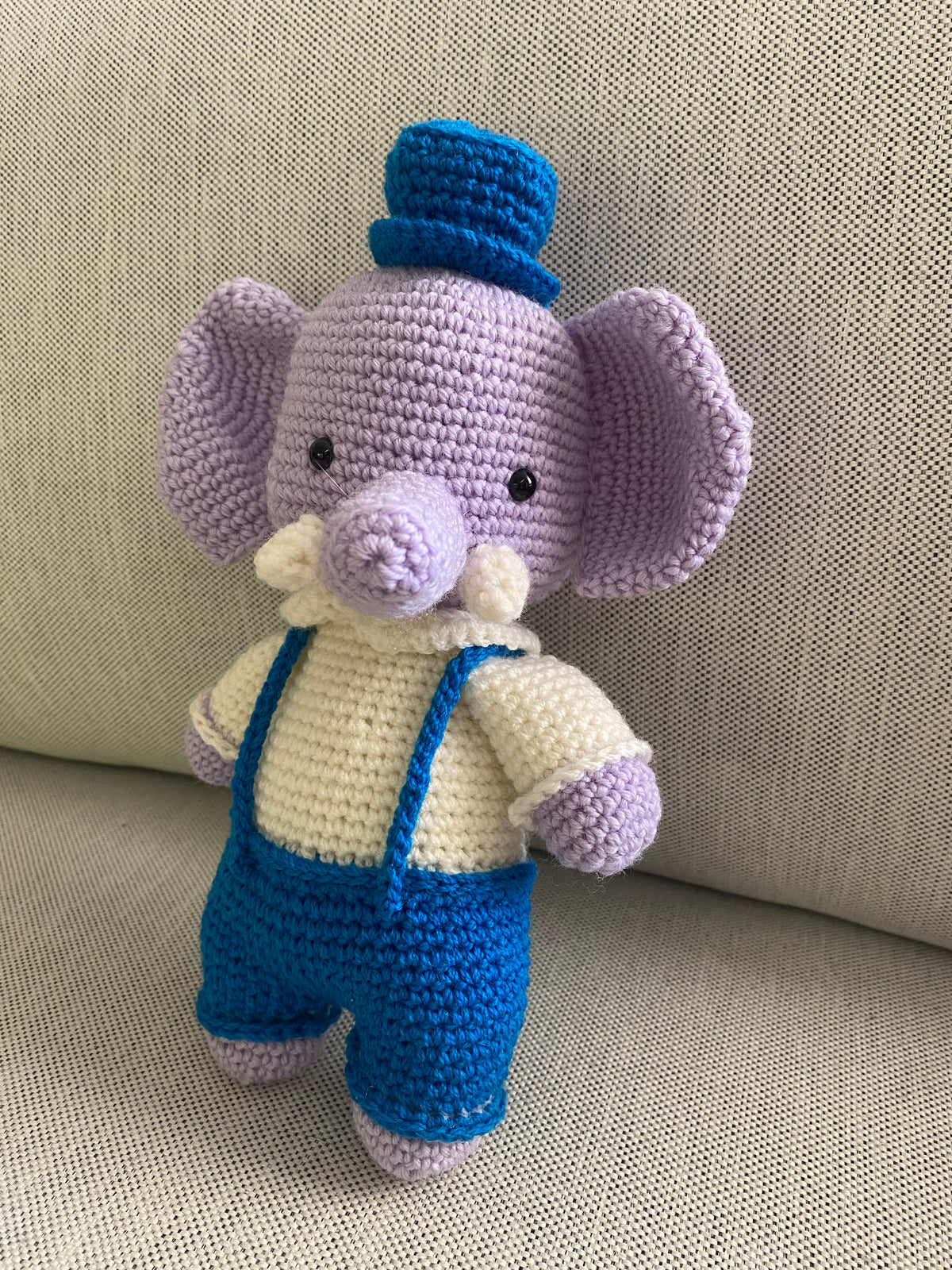 Ollie the Elephant - crocheted toy