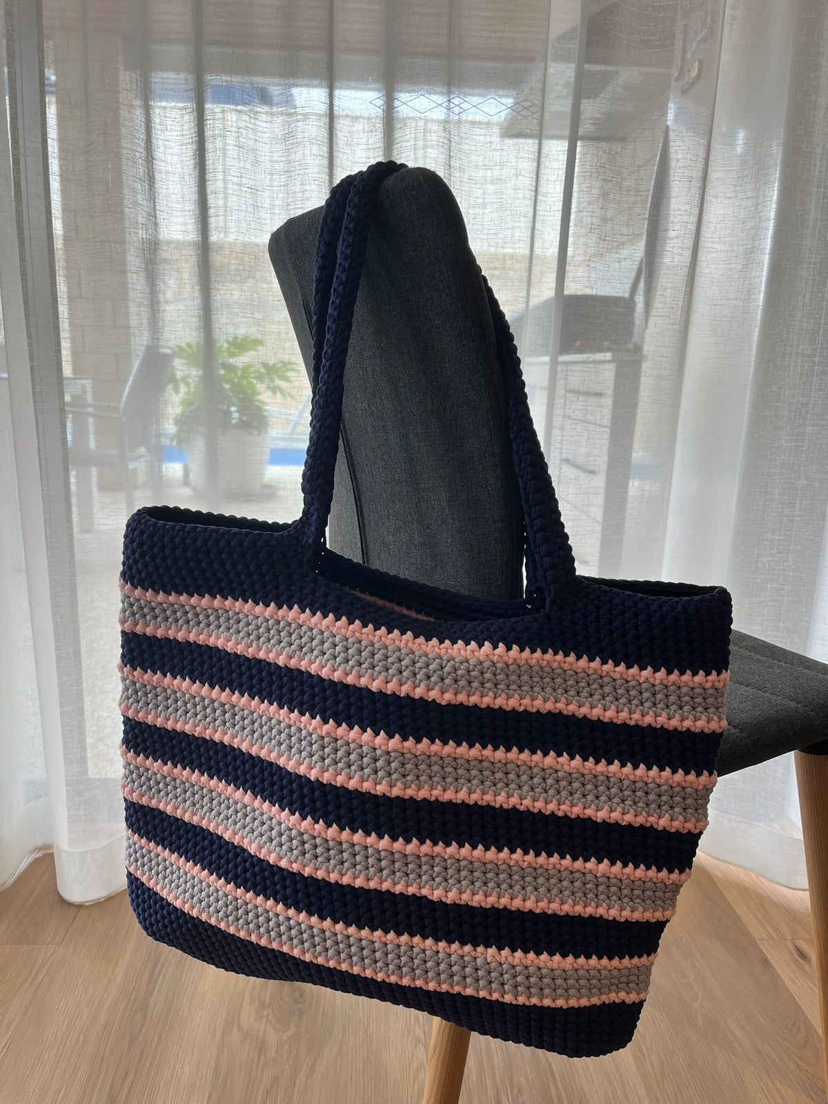 The Everyday Crochet Tote Bag - Blueberry Swirl