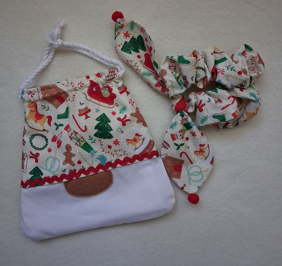 Children's Christmas Gnome Bag & Scrunchie