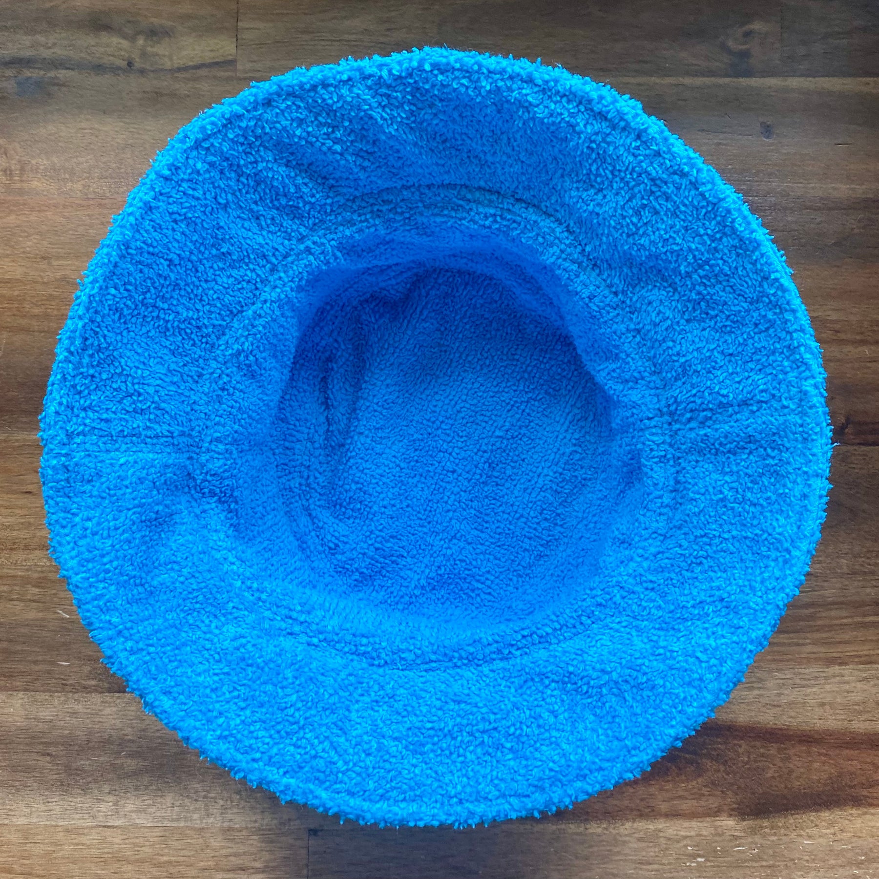 Bucket Hat - Upcycled Chenille Bedspread - Blue
