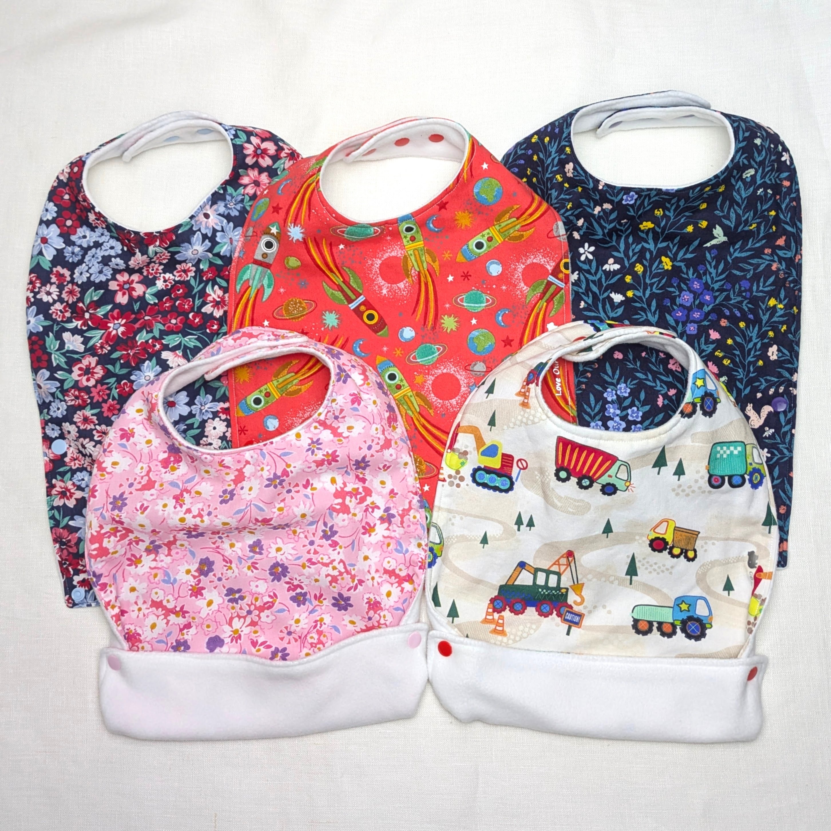 Handmade Foodie Bibs | Food Catching Design | sized 0-12y