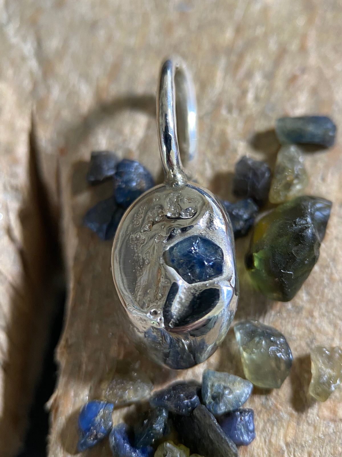The Unexpected Sapphire Pendant | Raw Australian Blue Sapphire & Sterling Silver