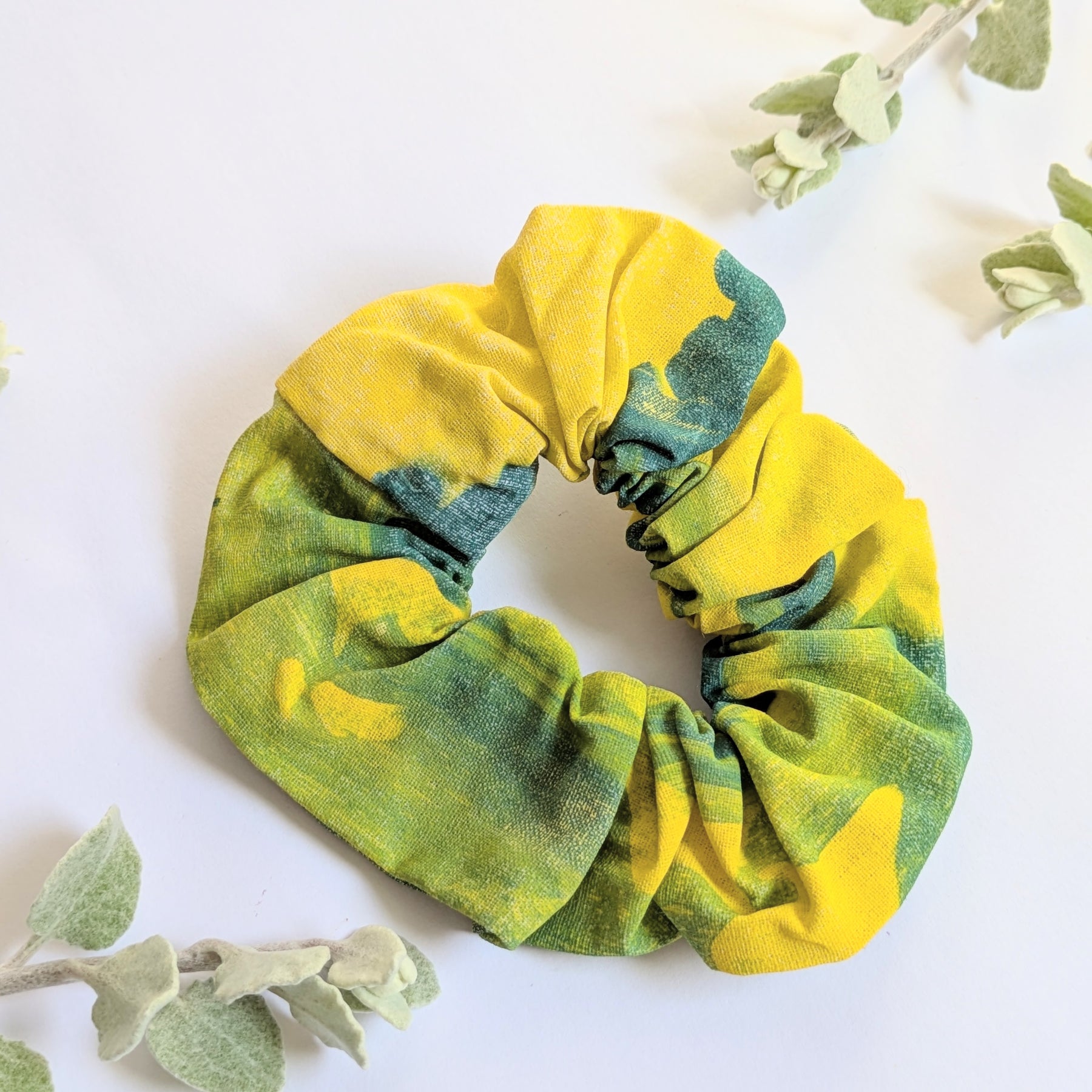 Hand Printed Fabric Scrunchies