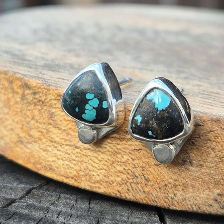 Turquoise Trillium Studs #2