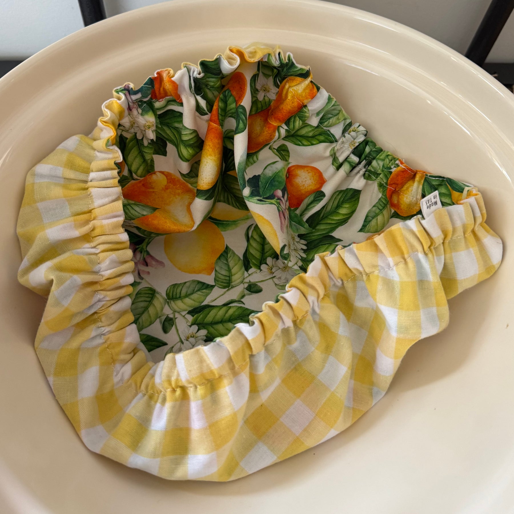 Oranges and Lemons Reversible Cotton Bowl Cover