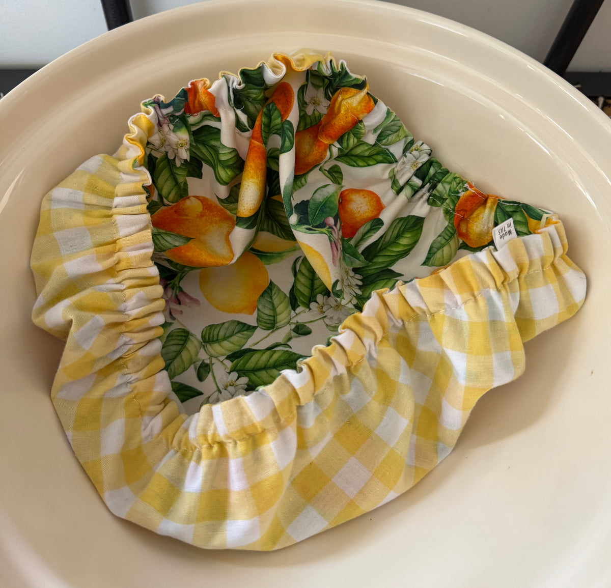 Oranges and Lemons Reversible Cotton Bowl Cover