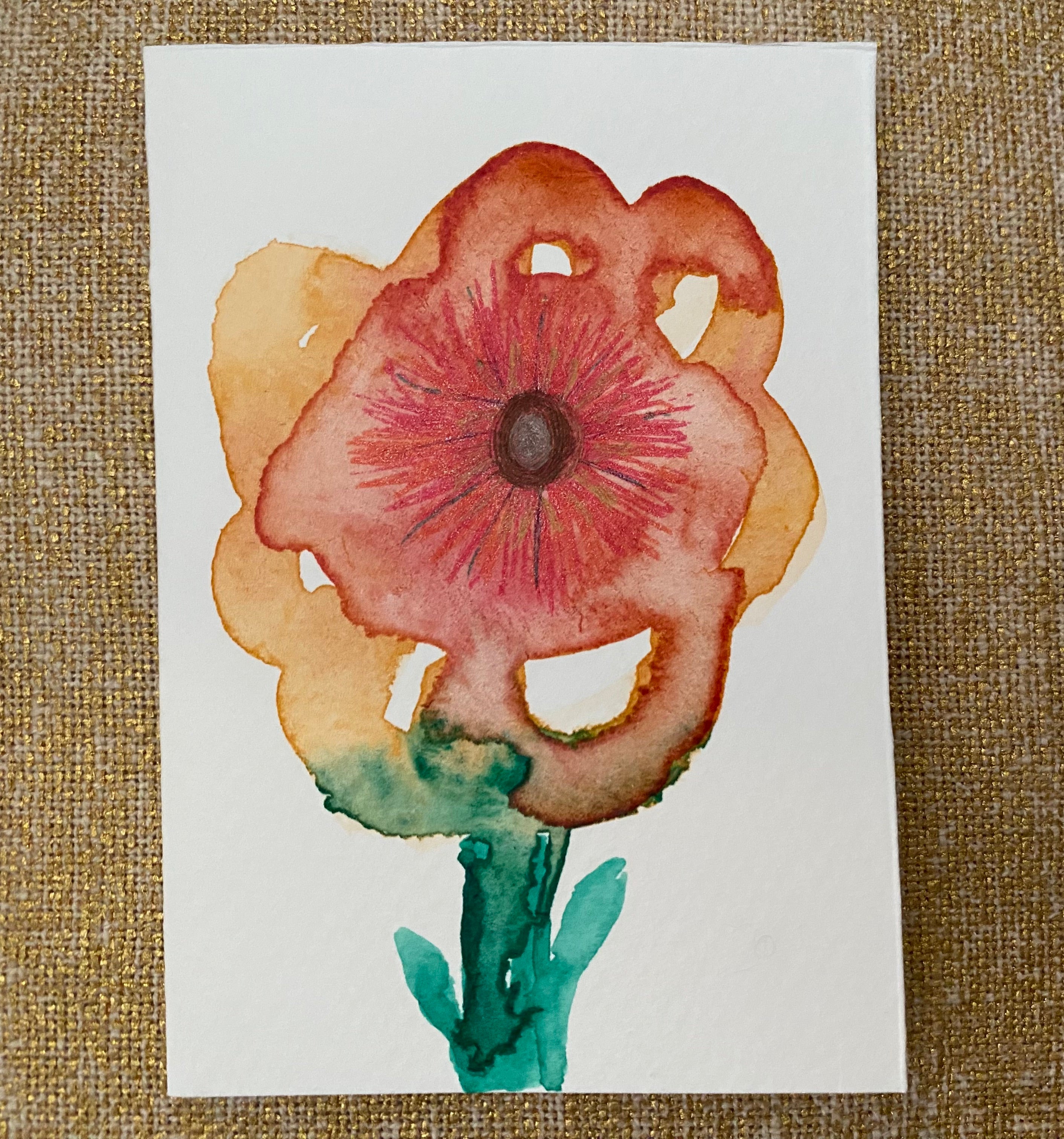 Two Unique Hand Painted Watercolour Cards | Handmade Unique Blank Flower Cards