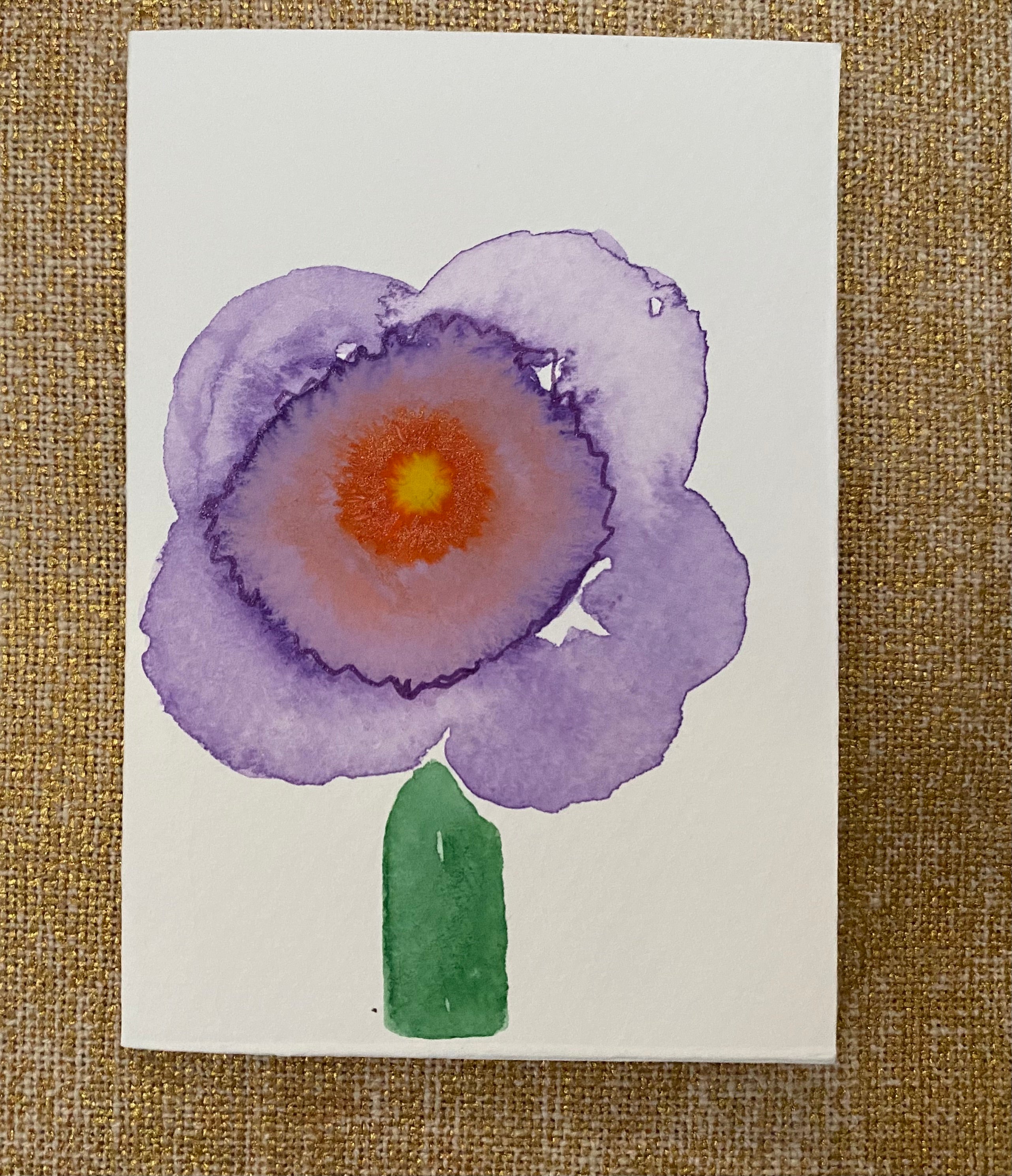 Two Unique Hand Painted Watercolour Cards | Handmade Unique Blank Flower Cards