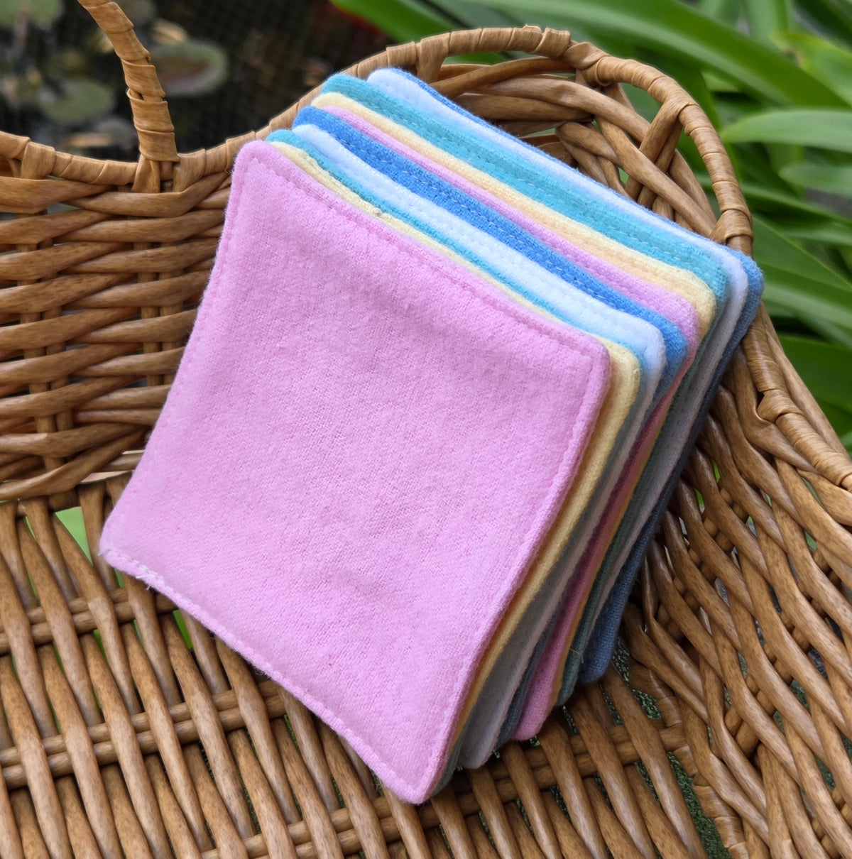 Reusable Makeup Wipes, packs of 10, plain colours