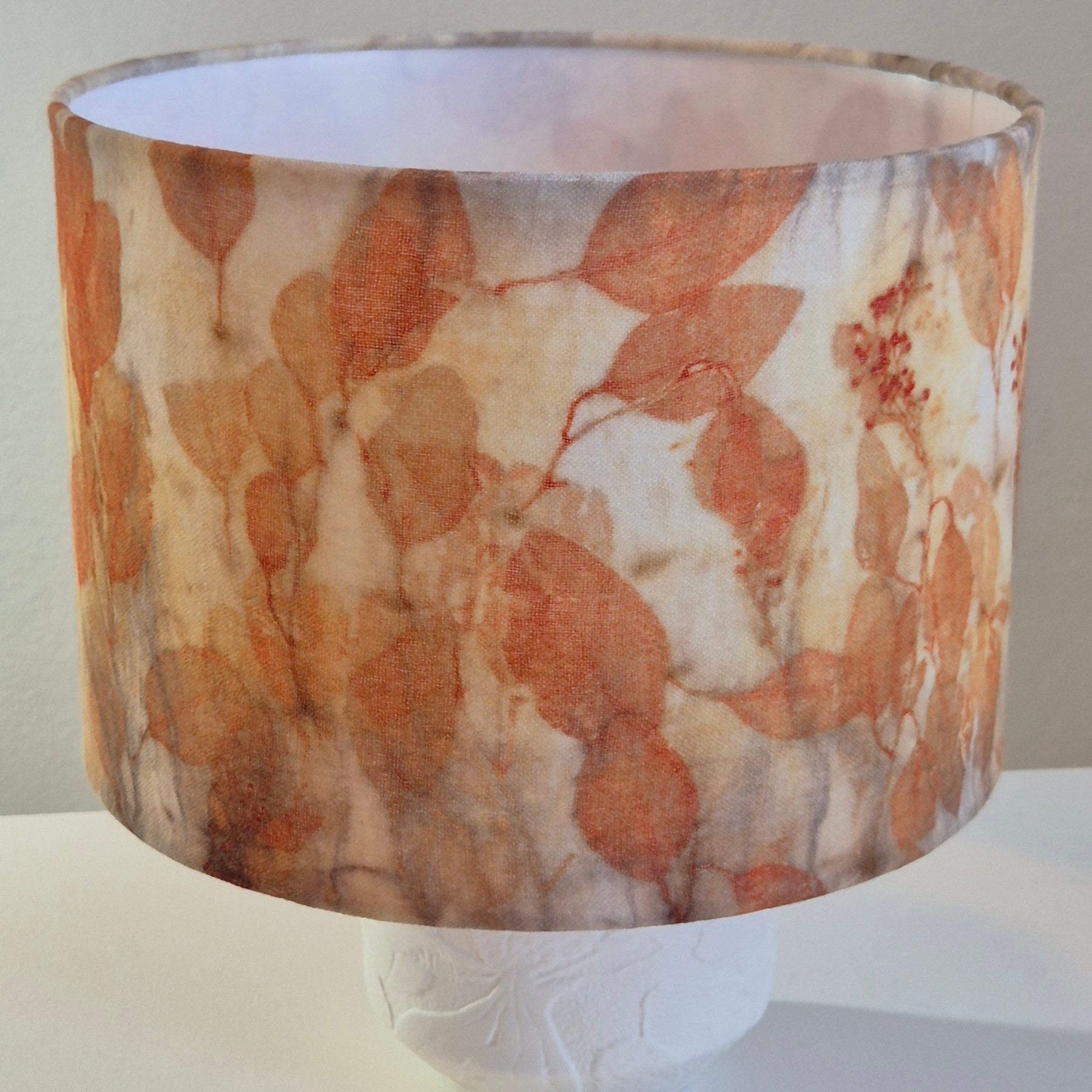 Lampshade large ecoprinted eucalyptus