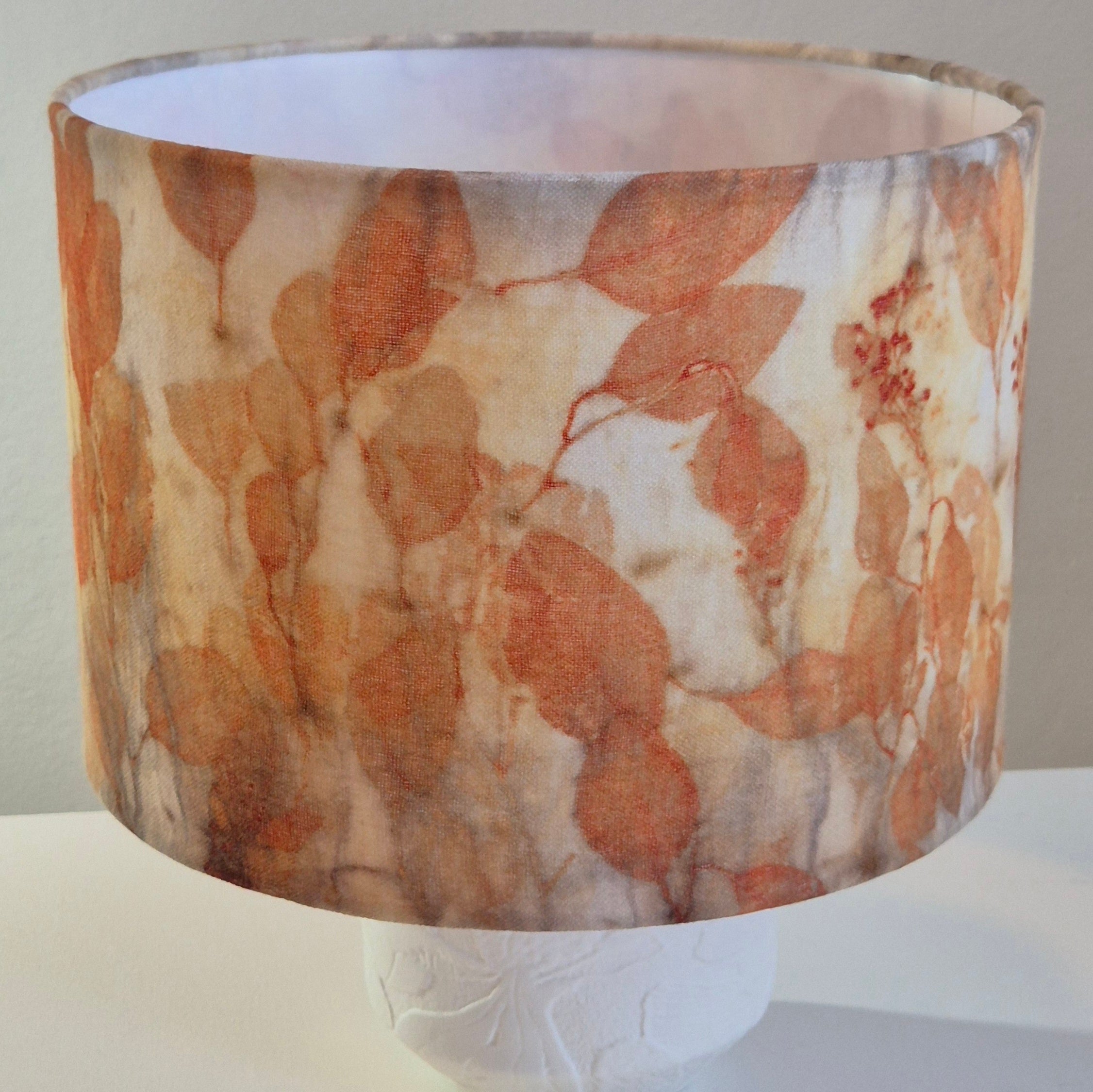 Lampshade large ecoprinted eucalyptus