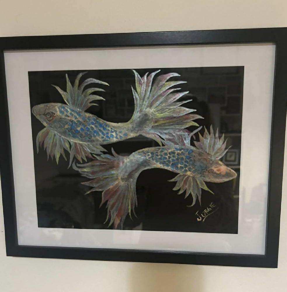 Shimmering watercolors - Titled The dance