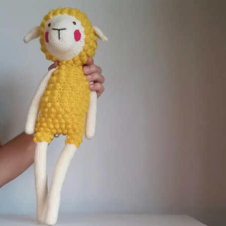 Yellow Crochet Lamb