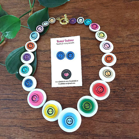 Button necklace and earrings - My Paintbox