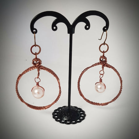 Bit of bling, Fun hooped earrings in twist wire weave