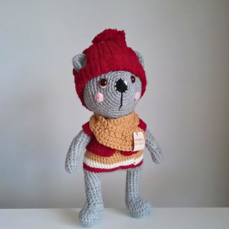 Crochet winter bear