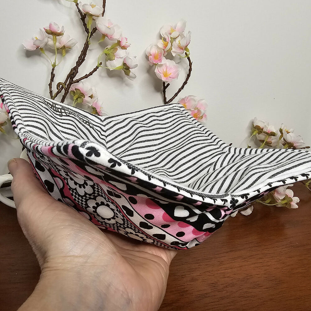 Hot / Cold Cozy Bowls - Pink Flowers, Hearts & Stripes