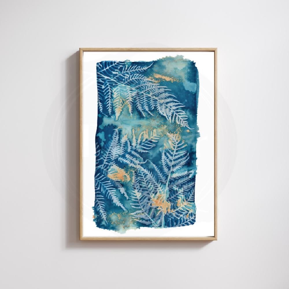 Recycled, Botanical Wall Art - Cyanotype Art Inspired by Coastal Forests